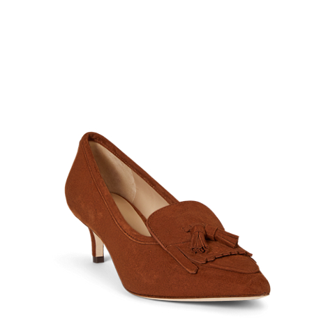 Женские туфли Ralph Lauren Adrienne Suede Kiltie, цвет: Рыжевато-коричневый
