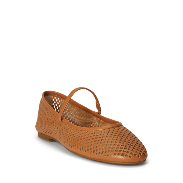 Jayna Perforated Leather Mary Jane Flat