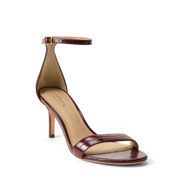 Sandale Allie mit Krokopr&auml;gung Lauren in Dunkles Granat 2