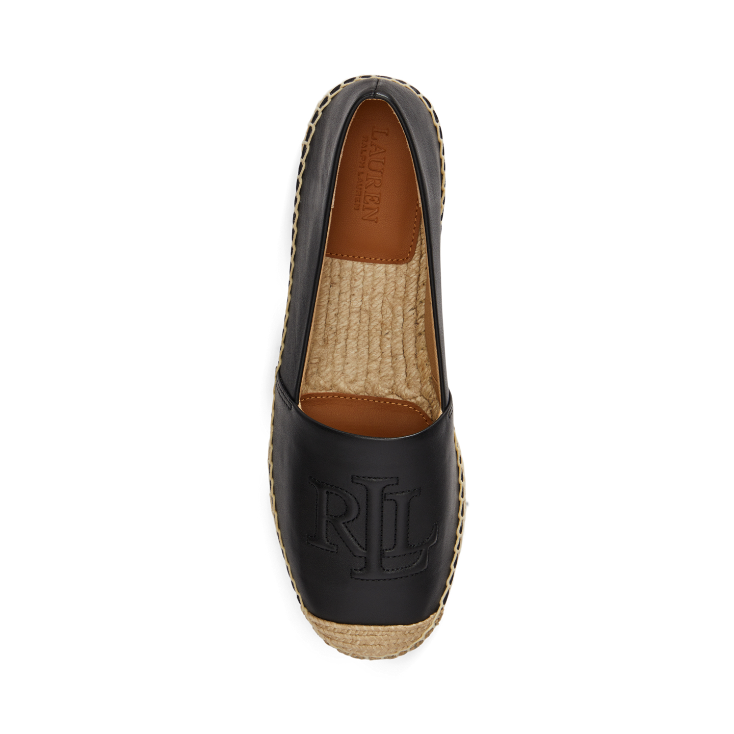 Женские сандалии Ralph Lauren Cameryn II Nappa Leather Espadrille, цвет: Чёрный — фото 3