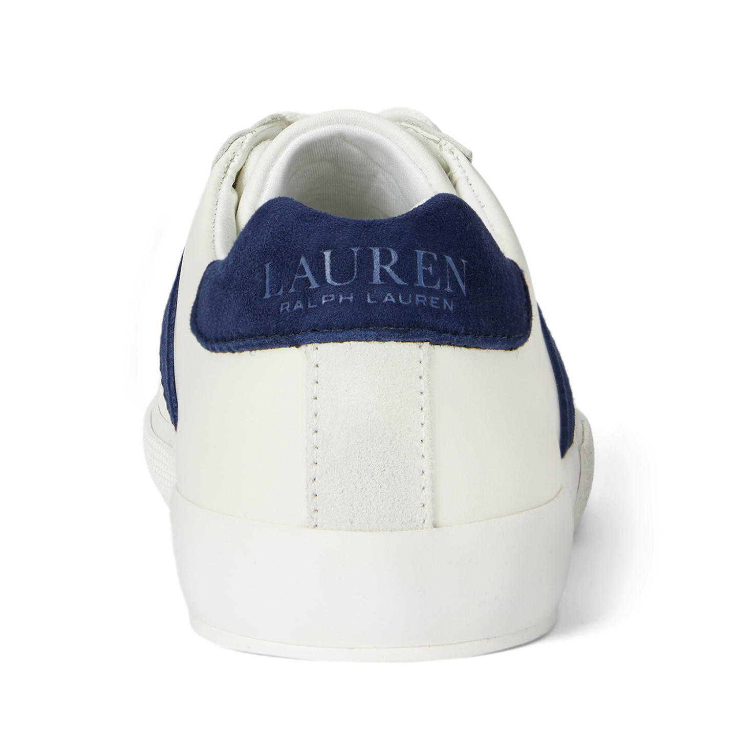 Женские кроссовки Ralph Lauren Two-Tone Braylee Leather & Suede, цвет: Снежный белый / Тёмно-синий — фото 2