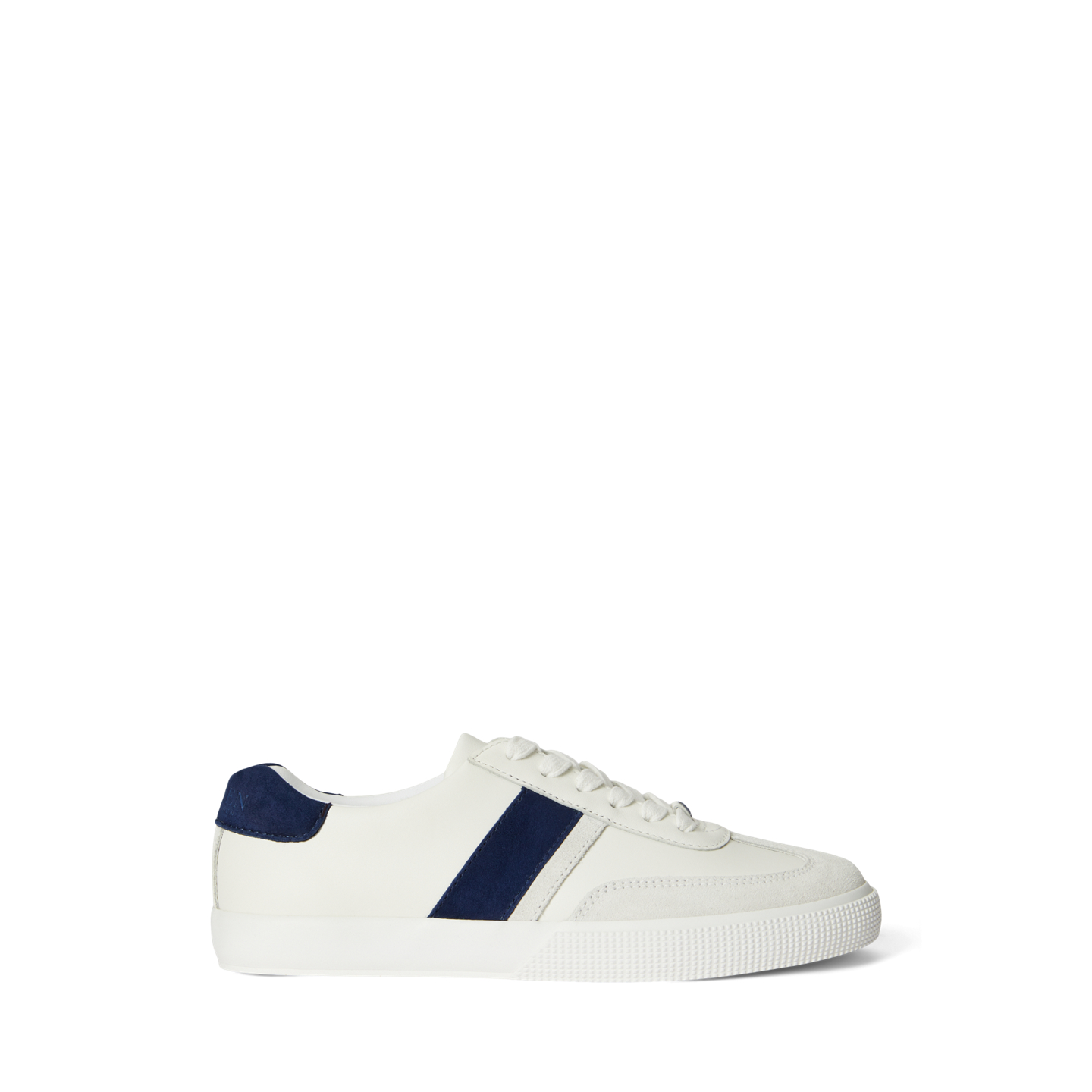 Женские кроссовки Ralph Lauren Two-Tone Braylee Leather & Suede, цвет: Снежный белый / Тёмно-синий — фото 4