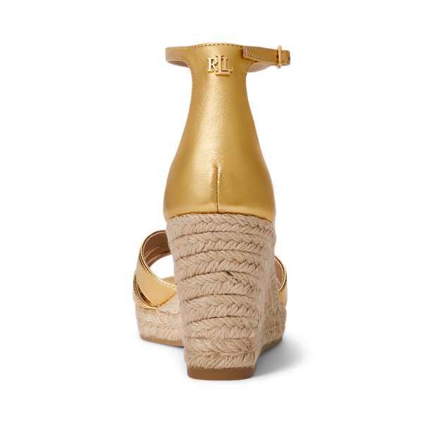 Espadrille Nellie cuir nappa m&eacute;tallis&eacute; Lauren en Or moderne 3