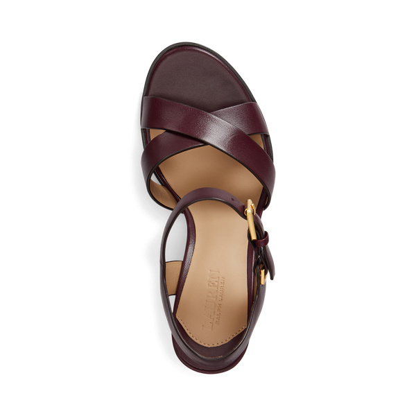 Dark Garnet Emeryn Leather Sandal Lauren 4