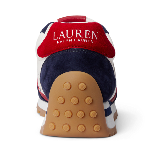 White/Navy/Festive Red Dani Color-Blocked Leather Sneaker Lauren 3