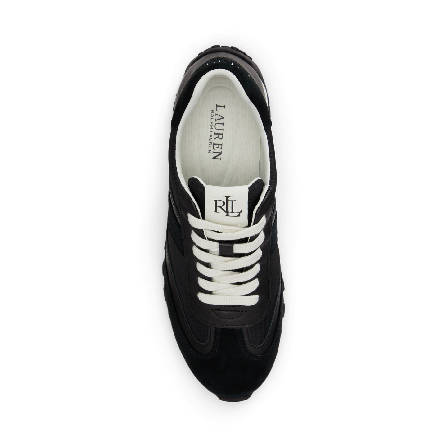 Женские кроссовки Ralph Lauren Dani Color-Blocked Leather, цвет: Чёрный — фото 3