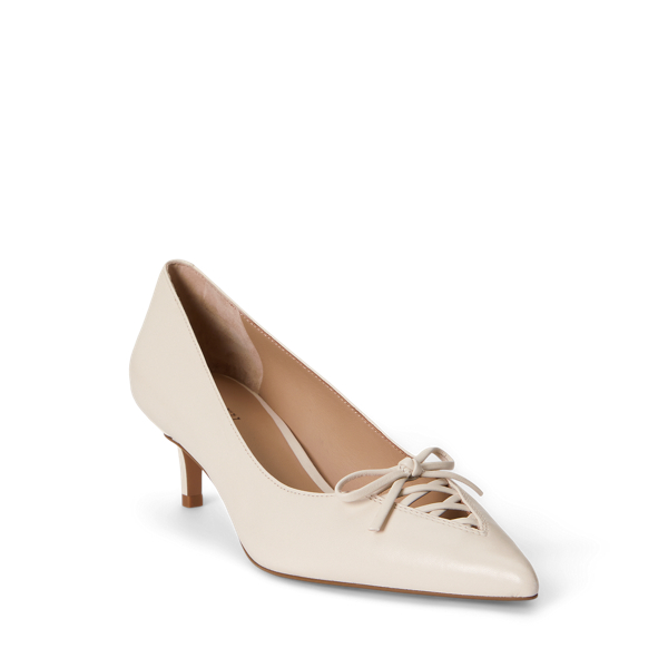 Soft White Adrienne Lace-Up Nappa Leather Pump Lauren 2
