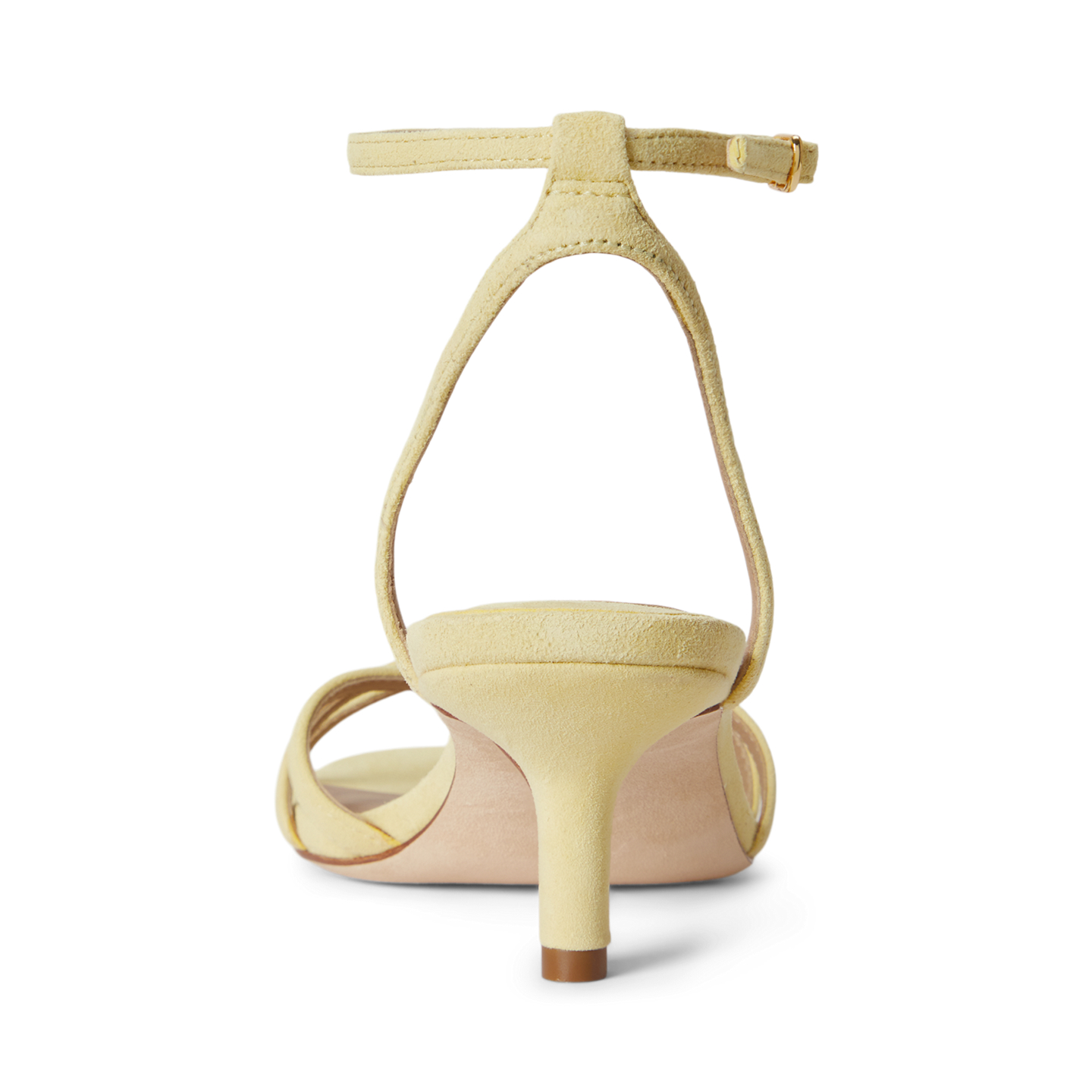 Женские сандалии Ralph Lauren Kendyl Kitten-Heel Suede Sandal, цвет: Лимонный сорбет — фото 2