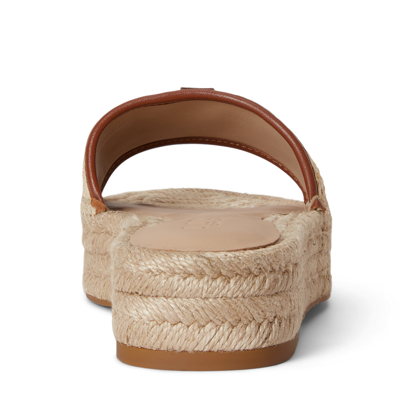 Женские сандалии Ralph Lauren Polly Leather-Trim Raffia Espadrille, цвет: Натуральный / Рыжевато-коричневый — фото 2