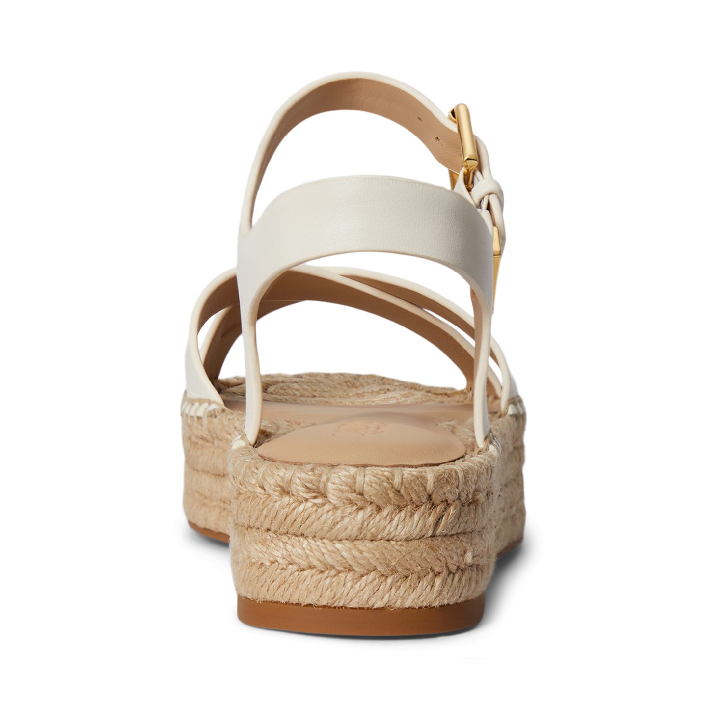Женские сандалии Ralph Lauren Emeryn Leather Espadrille, цвет: Мягкий белый — фото 2