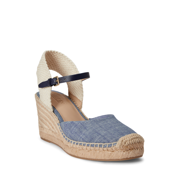 Espadrilles Robby en chambray Lauren en Bleu/Marine raff./Nature 2