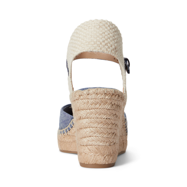 Espadrilles Robby en chambray Lauren en Bleu/Marine raff./Nature 3