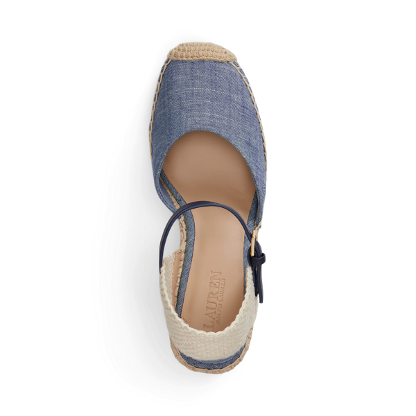 Espadrilles Robby en chambray Lauren en Bleu/Marine raff./Nature 4