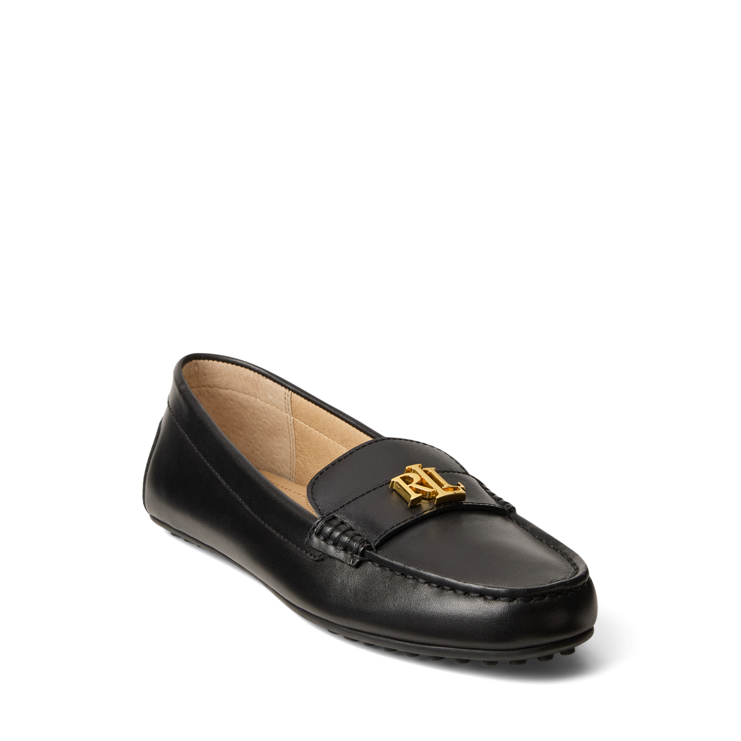 Ralph Lauren Barnsbury Leather Driver, цвет: Чёрный — фото 1
