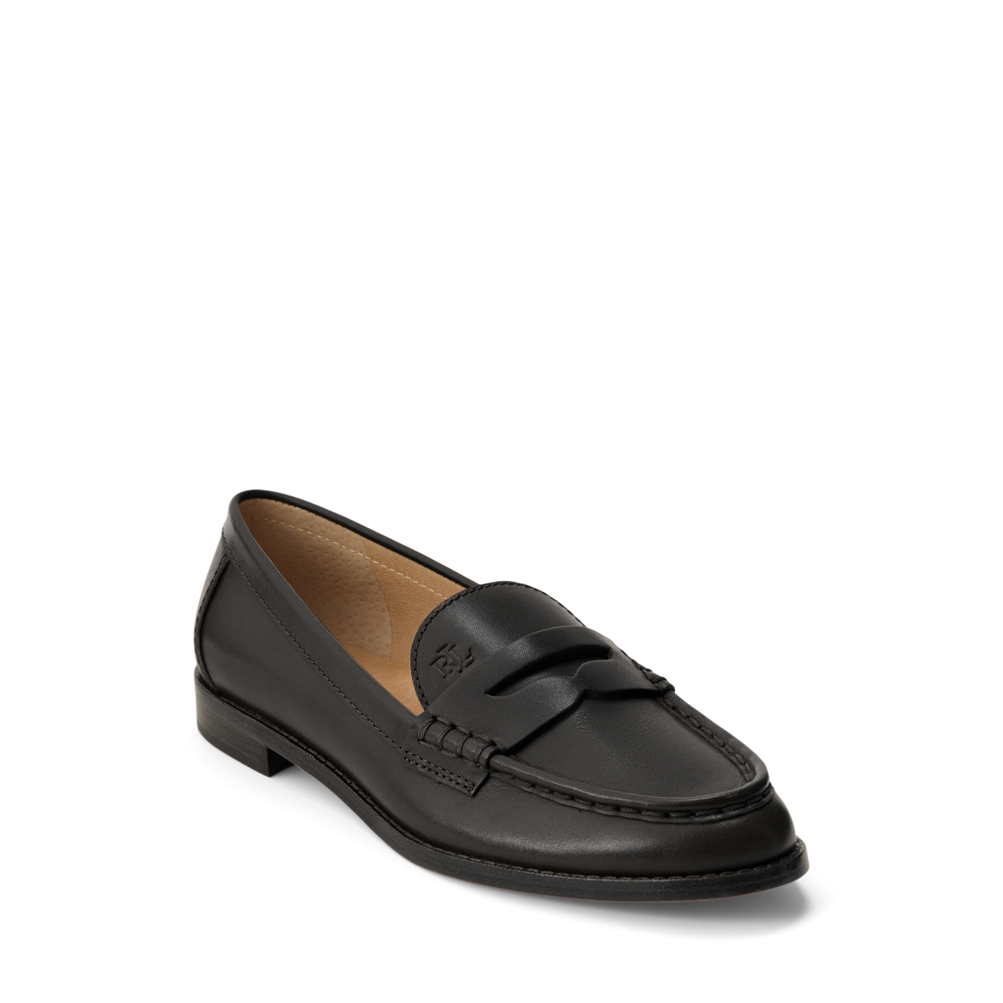 Женские туфли Ralph Lauren Wynnie Leather Loafer, цвет: Чёрный — фото 1
