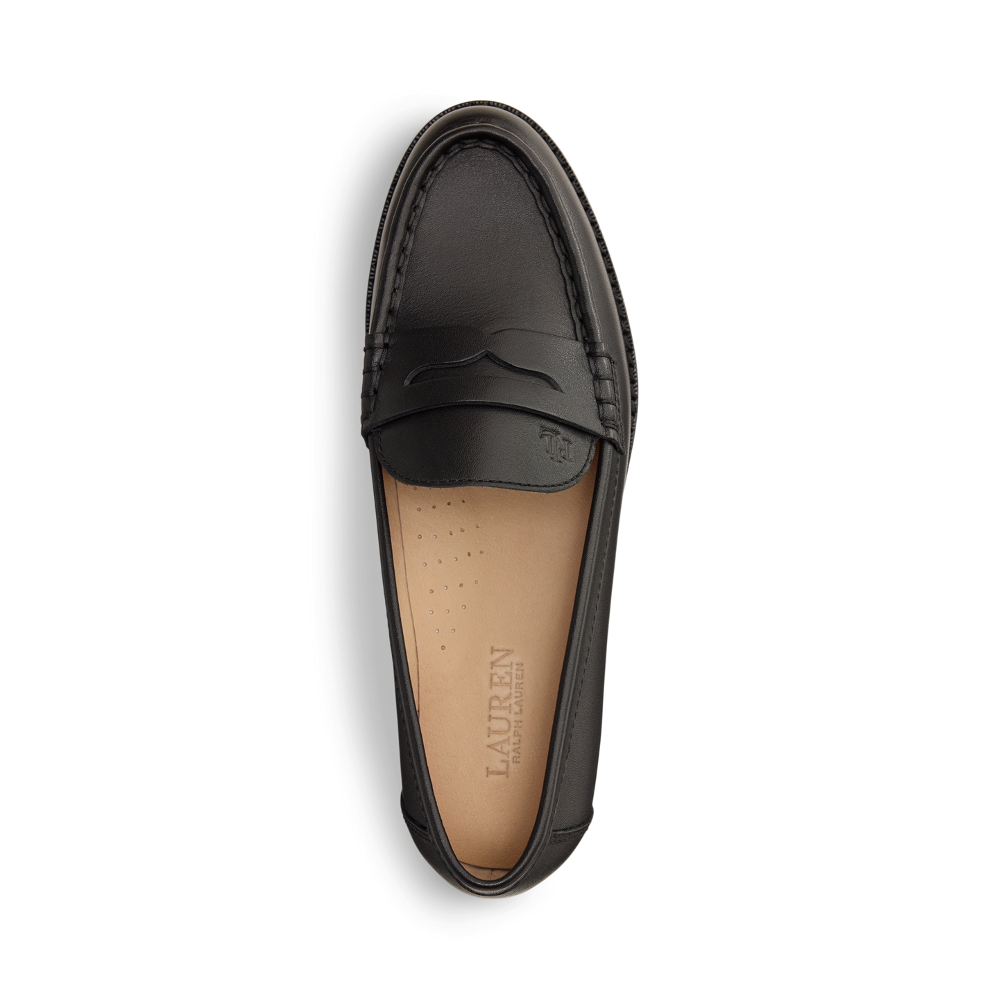 Женские туфли Ralph Lauren Wynnie Leather Loafer, цвет: Чёрный — фото 3