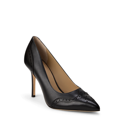 Женские туфли Ralph Lauren Lynden Perforated Leather, цвет: Чёрный