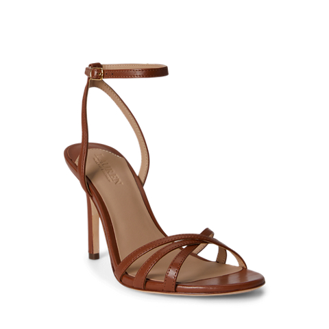 Женские сандалии Ralph Lauren Kendyl Nappa Leather Sandal, цвет: Рыжевато-коричневый