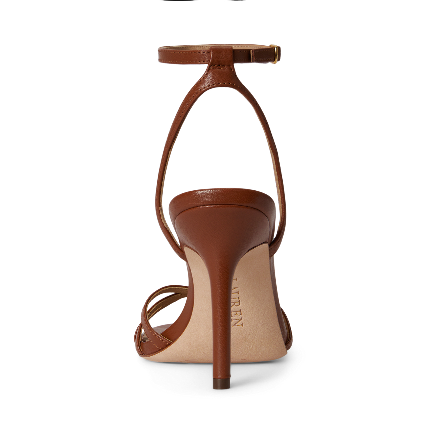Женские сандалии Ralph Lauren Kendyl Nappa Leather Sandal, цвет: Рыжевато-коричневый — фото 2