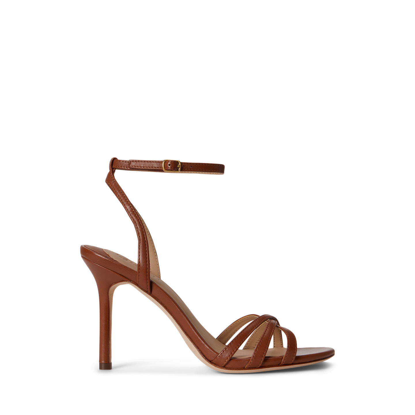 Женские сандалии Ralph Lauren Kendyl Nappa Leather Sandal, цвет: Рыжевато-коричневый — фото 4