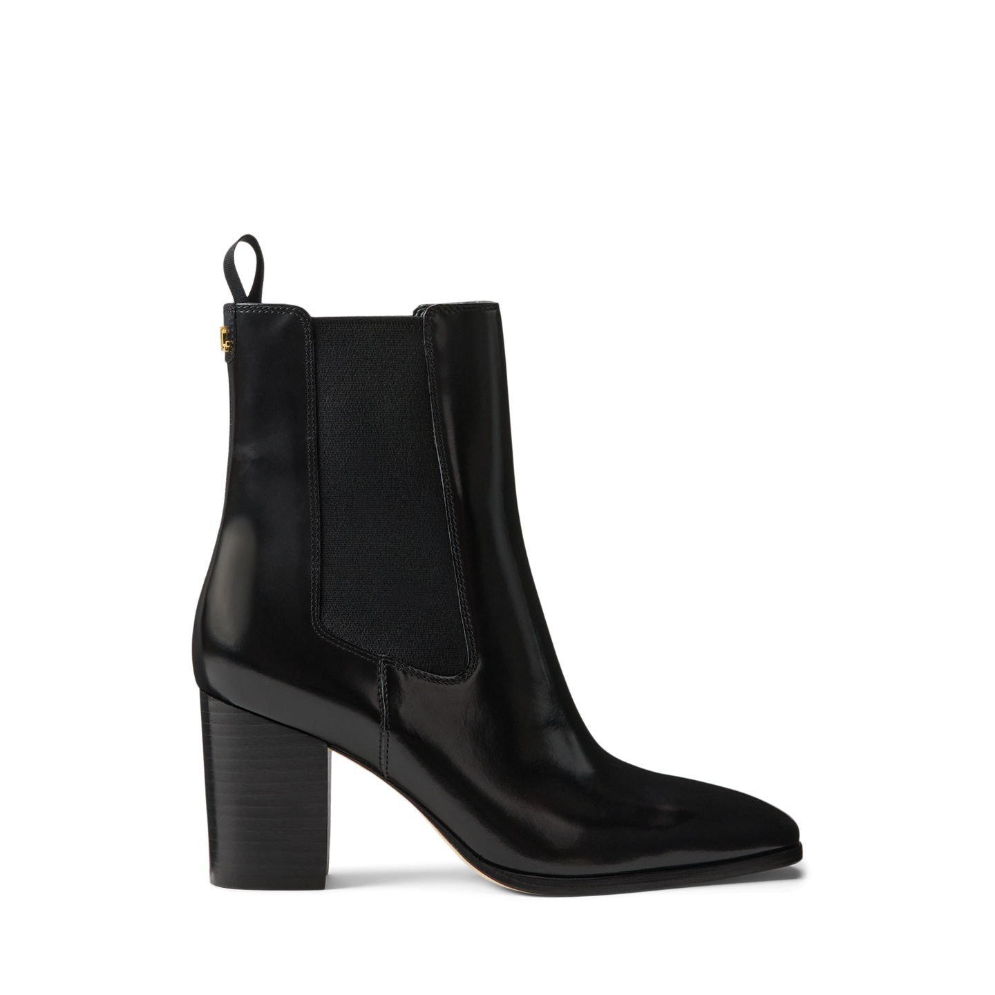 Женские ботинки Ralph Lauren Raelynn Glazed Leather Bootie, цвет: Чёрный — фото 4