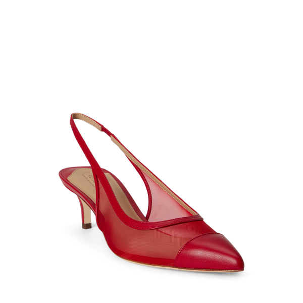 Festive Red Lolah II Mesh & Nappa Slingback Pump Lauren 2