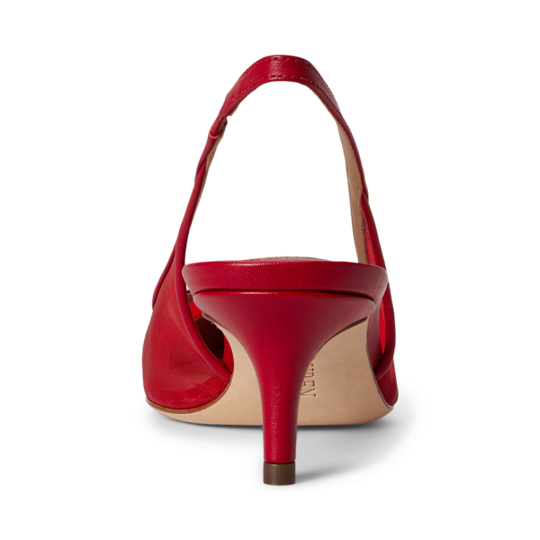 Festive Red Lolah II Mesh & Nappa Slingback Pump Lauren 3