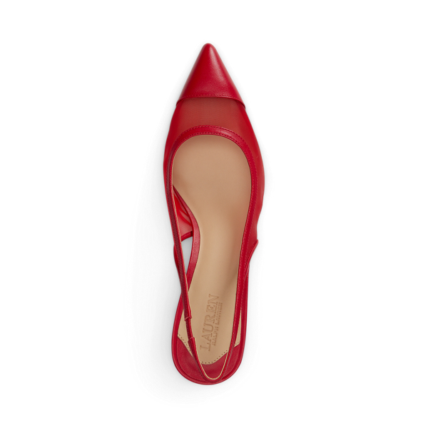 Festive Red Lolah II Mesh & Nappa Slingback Pump Lauren 4