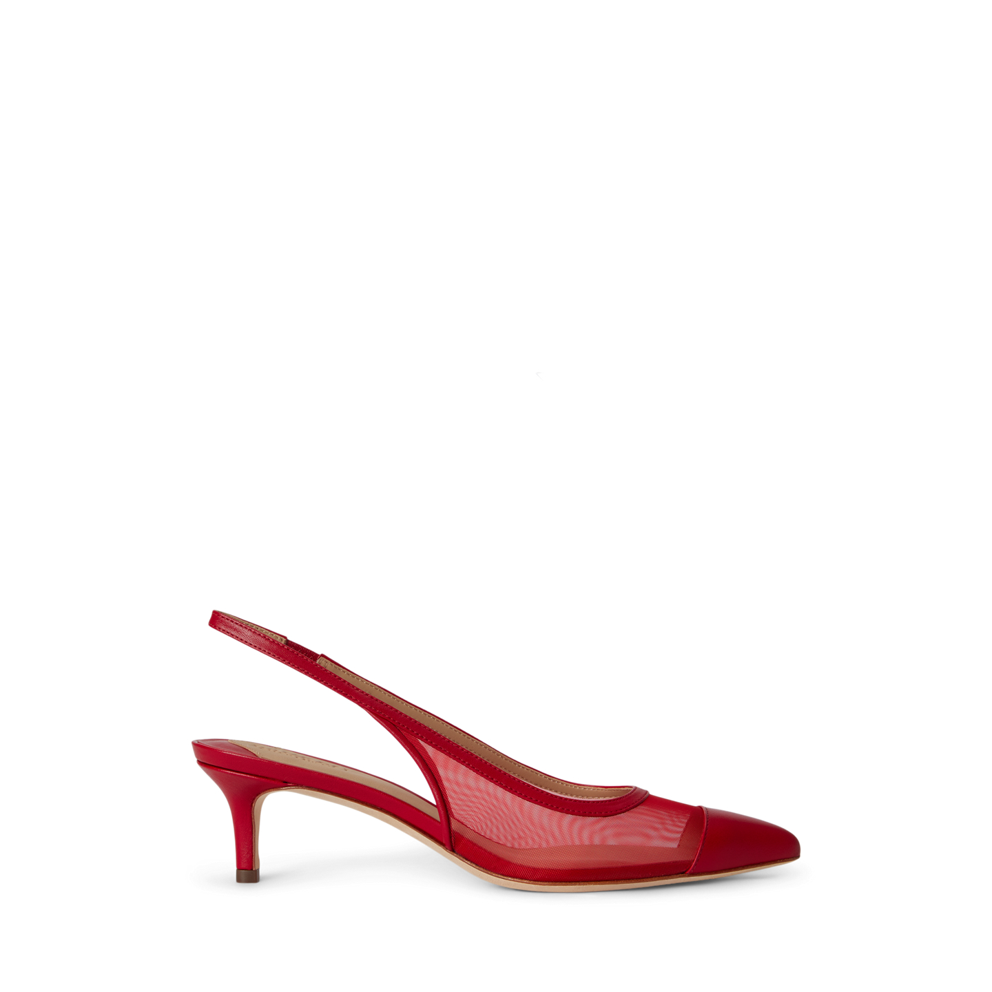 Женские туфли Ralph Lauren Lolah II Mesh & Nappa Slingback, цвет: Красный — фото 4