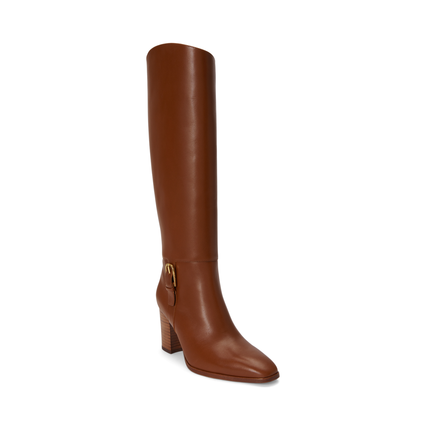 Женские ботинки Ralph Lauren Raelynn Calfskin Tall Boot Heel, цвет: Рыжевато-коричневый — фото 1