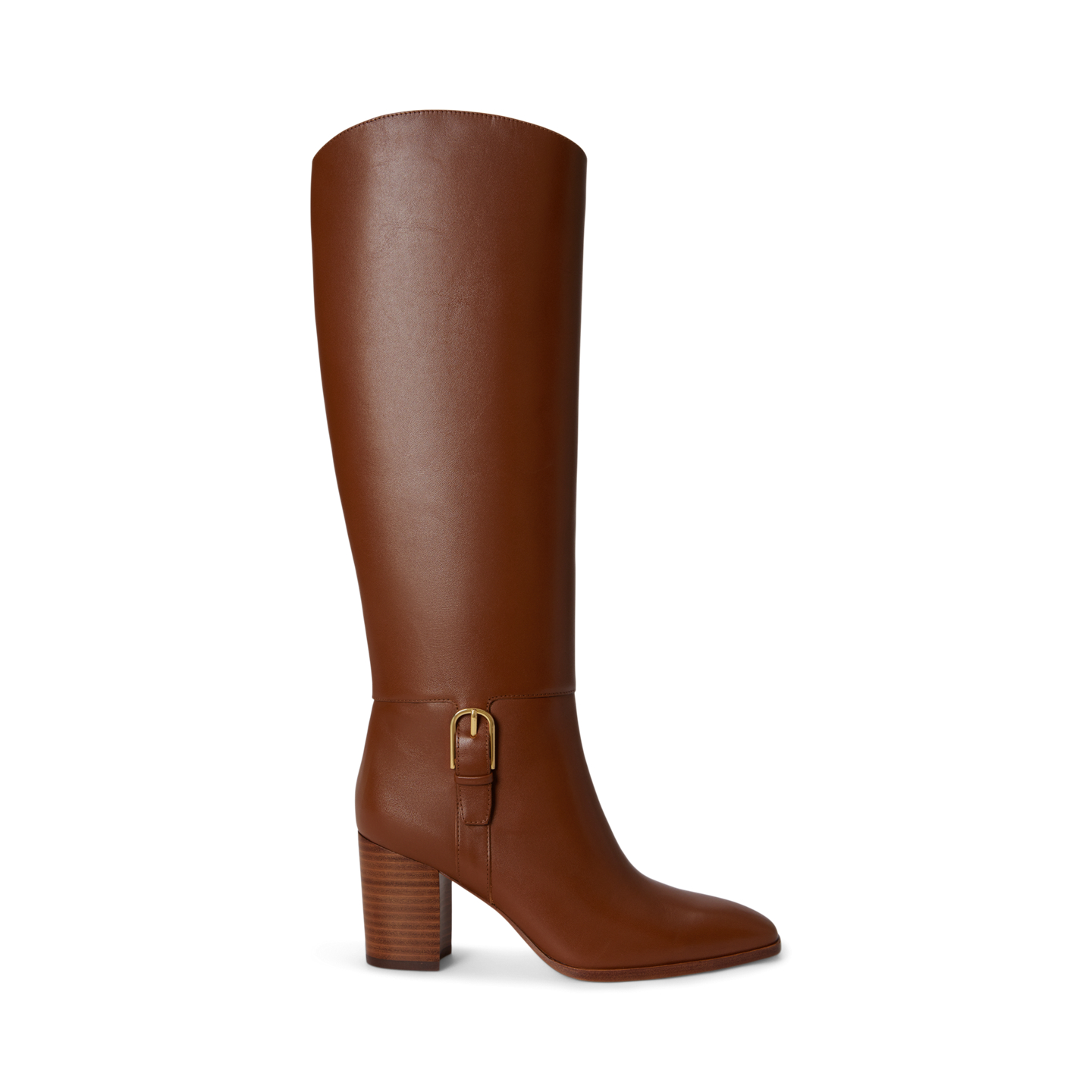Женские ботинки Ralph Lauren Raelynn Calfskin Tall Boot Heel, цвет: Рыжевато-коричневый — фото 3