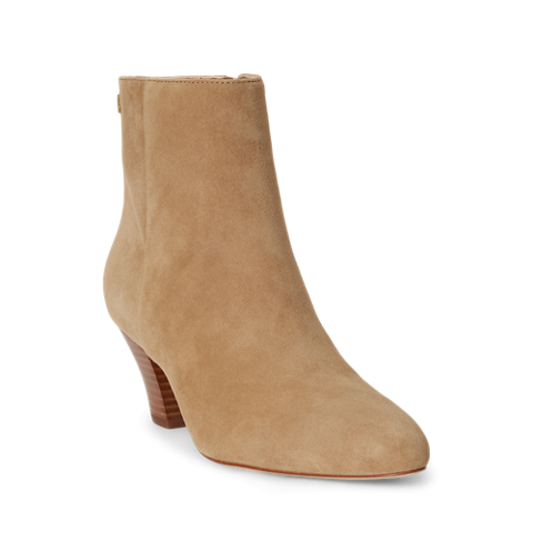 Женские ботинки Ralph Lauren Emersyn Suede Bootie Heel, цвет: Верблюжий