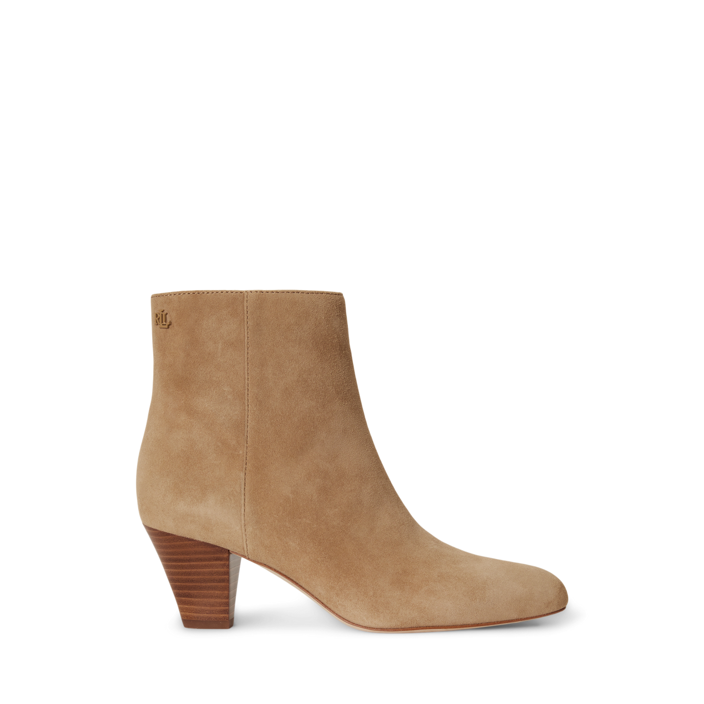 Женские ботинки Ralph Lauren Emersyn Suede Bootie Heel, цвет: Верблюжий — фото 3
