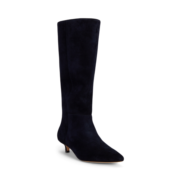 Francesca Sheep-Suede Tall Boot Heel