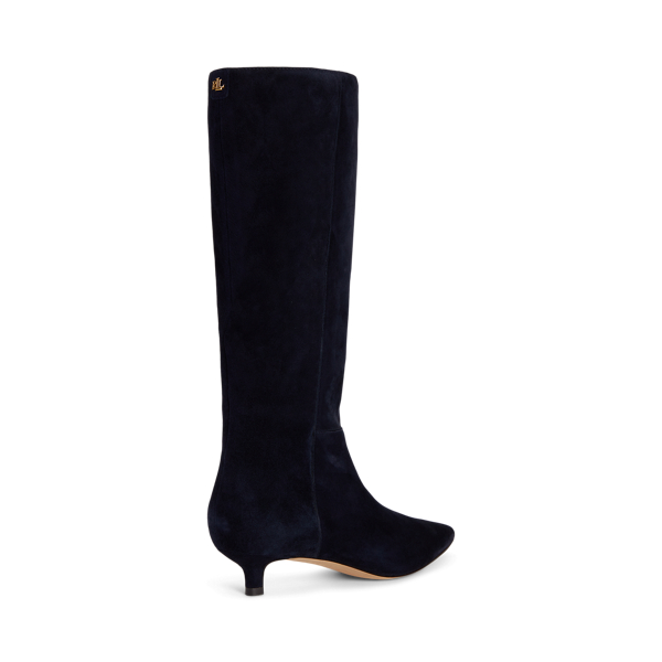Francesca Sheep-Suede Tall Boot Heel