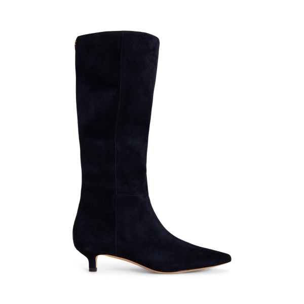 Francesca Sheep-Suede Tall Boot Heel
