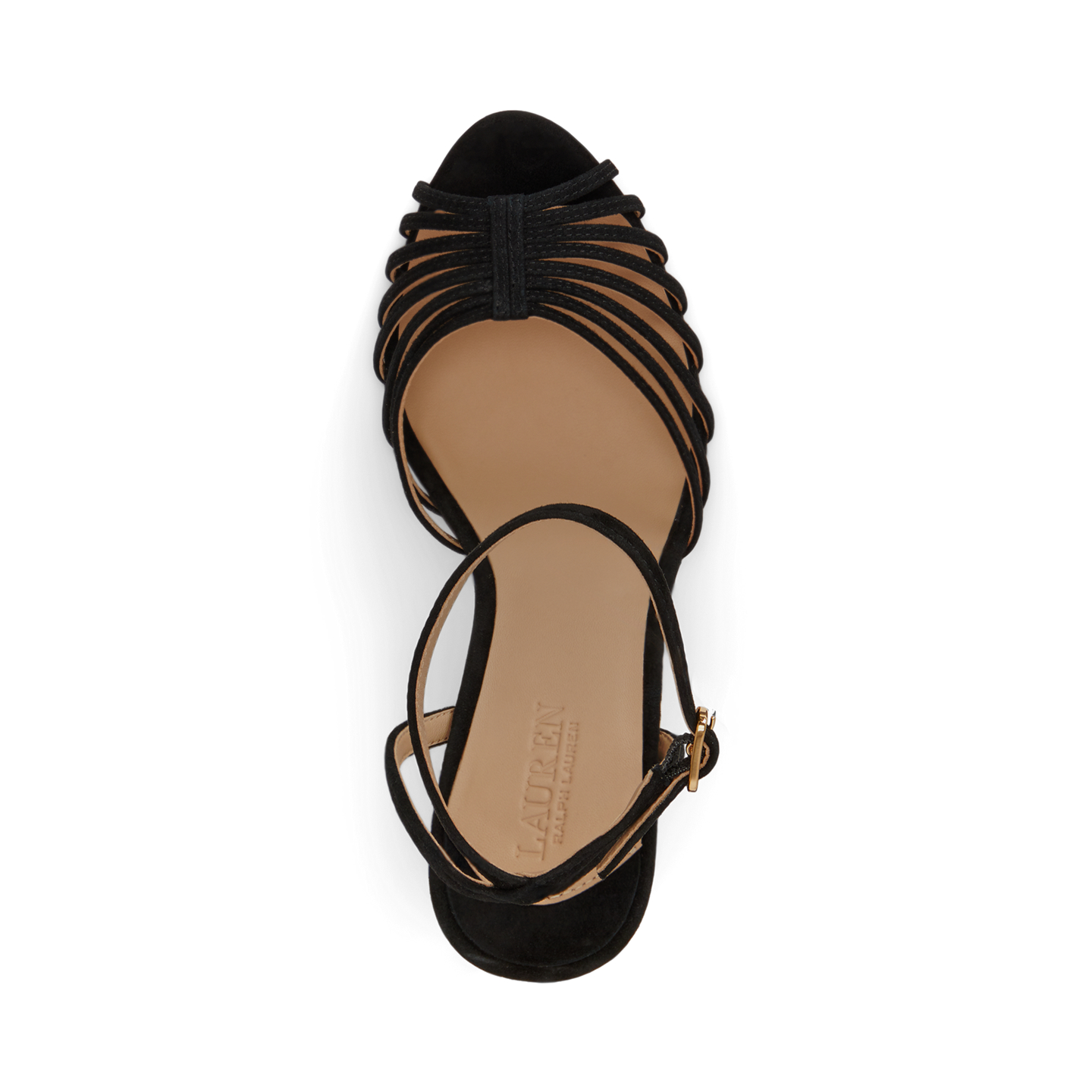 Женские сандалии Ralph Lauren Mckayla Suede Sandal, цвет: Чёрный — фото 3