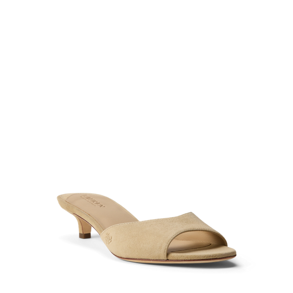 Tan Francesca Suede Mule Sandal Lauren 2