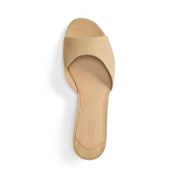 Tan Francesca Suede Mule Sandal Lauren 4