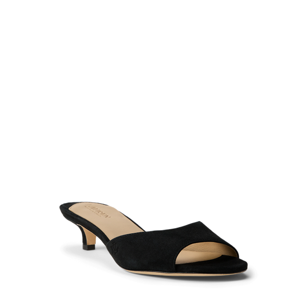 Black Francesca Suede Mule Sandal Lauren 2