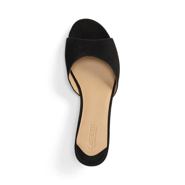 Black Francesca Suede Mule Sandal Lauren 4