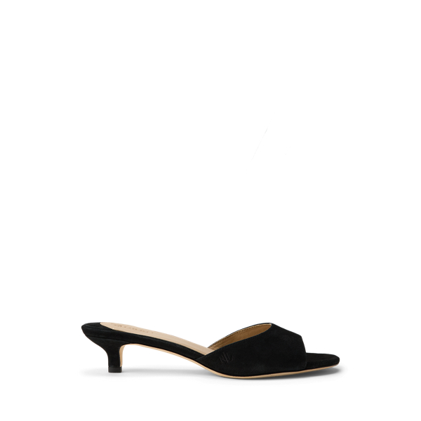 Black Francesca Suede Mule Sandal Lauren 1