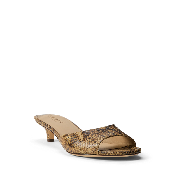 Tan Multi Francesca Python-Embossed Mule Sandal Lauren 2