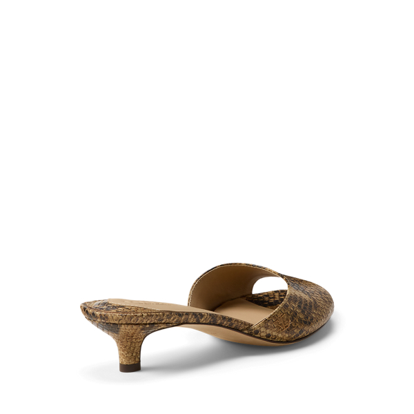 Ralph Lauren Francesca Python-embossed Mule Sandal In Tan Multi In Brown
