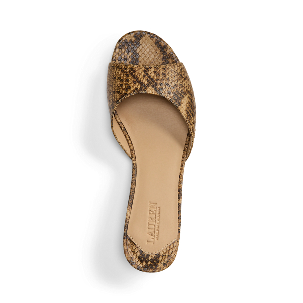 Tan Multi Francesca Python-Embossed Mule Sandal Lauren 4