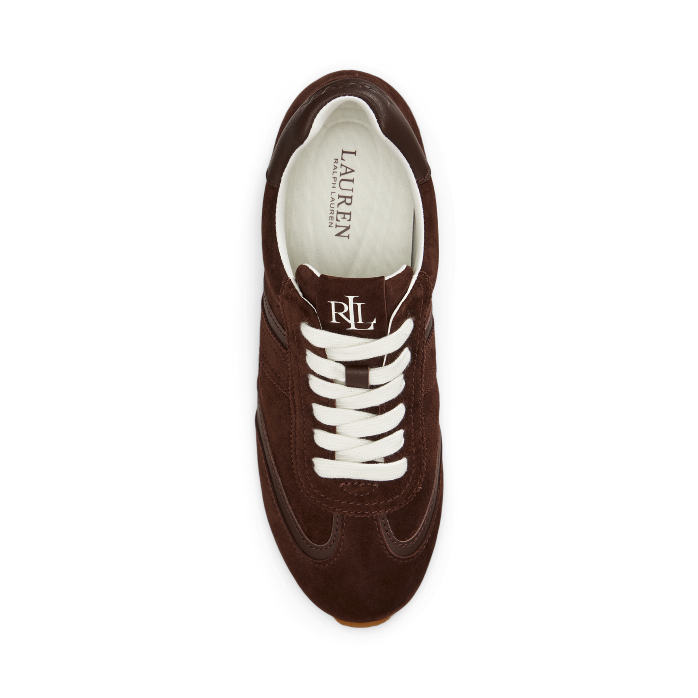Женские кроссовки Ralph Lauren Dani Suede & Leather Low-Profile, цвет: Каштановый коричневый — фото 3