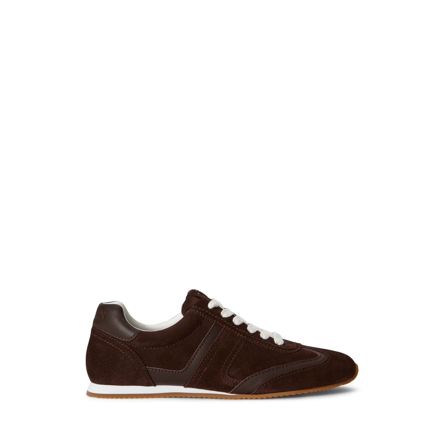 Женские кроссовки Ralph Lauren Dani Suede & Leather Low-Profile, цвет: Каштановый коричневый — фото 4