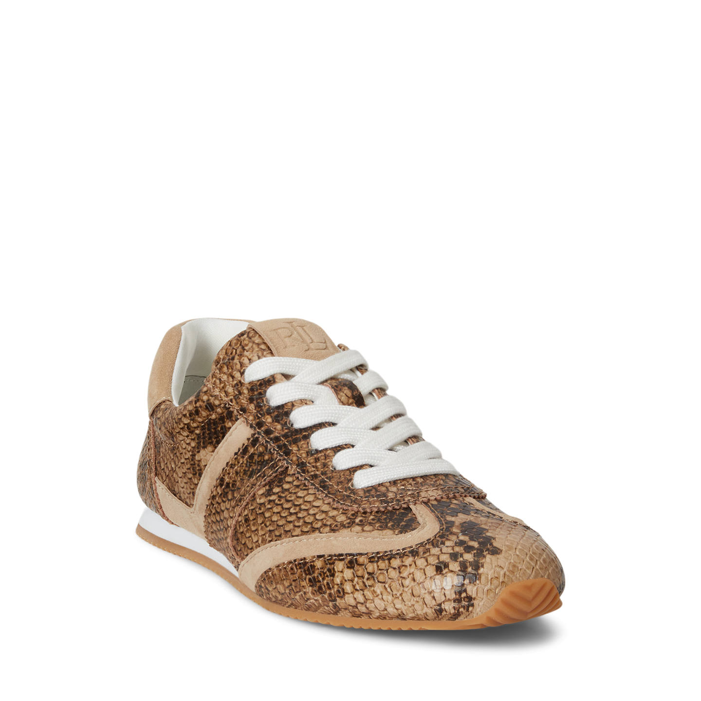 Женские кроссовки Ralph Lauren Dani Python-Embossed Low-Profile, цвет: Рыжевато-коричневый разноцветный / Рыжевато-коричневый — фото 1