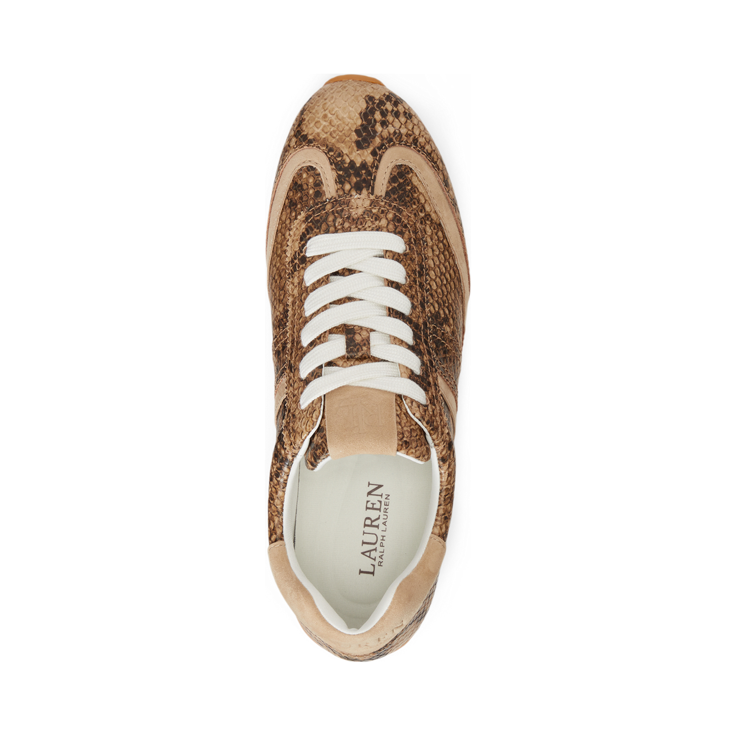 Женские кроссовки Ralph Lauren Dani Python-Embossed Low-Profile, цвет: Рыжевато-коричневый разноцветный / Рыжевато-коричневый — фото 3