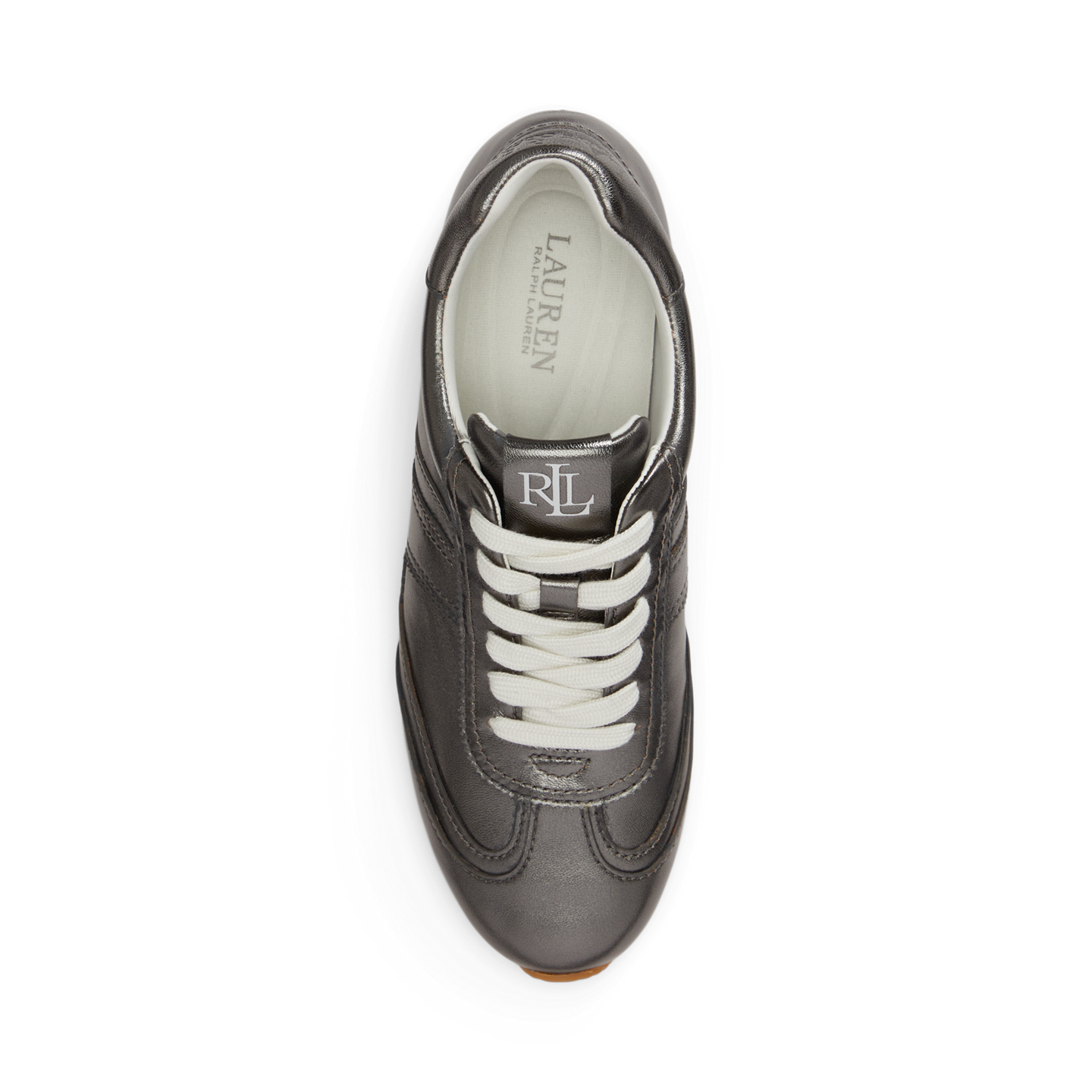 Женские кроссовки Ralph Lauren Dani Metallic Nappa Low-Profile, цвет: Тёмный оловянный — фото 3